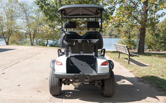 White Lithium Powered Electric EV Golf Cart Rear