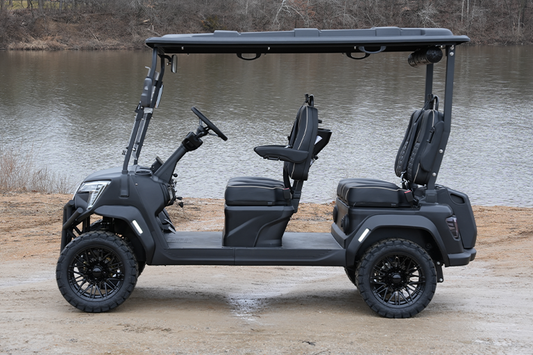 Matte Black 4 Seater Forward-Facing Lifted Golf Cart